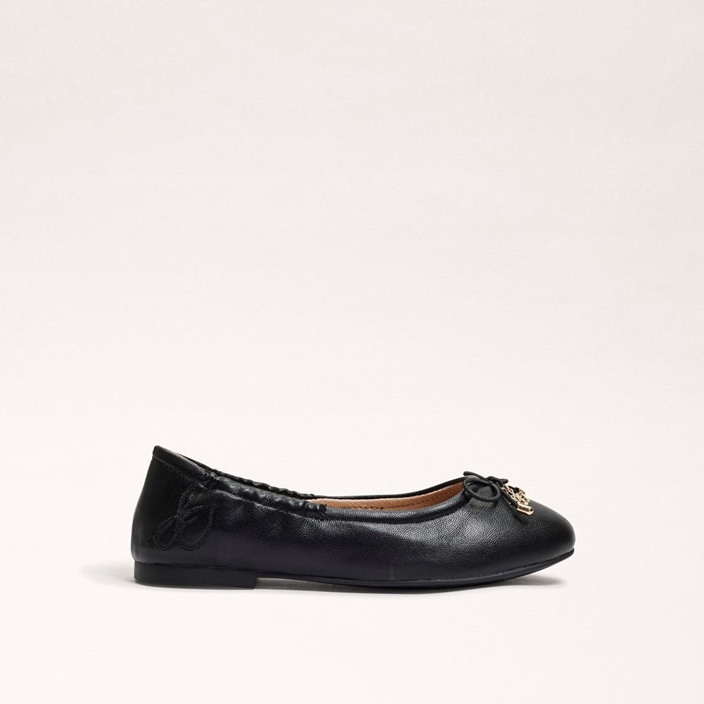 Sam Edelman big kid size 4 Felicia mini ballerina flats..black w/gold (NWT) - Picture 3 of 12